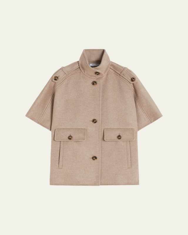 Venerpv Cashmere Short-Sleeve Cape